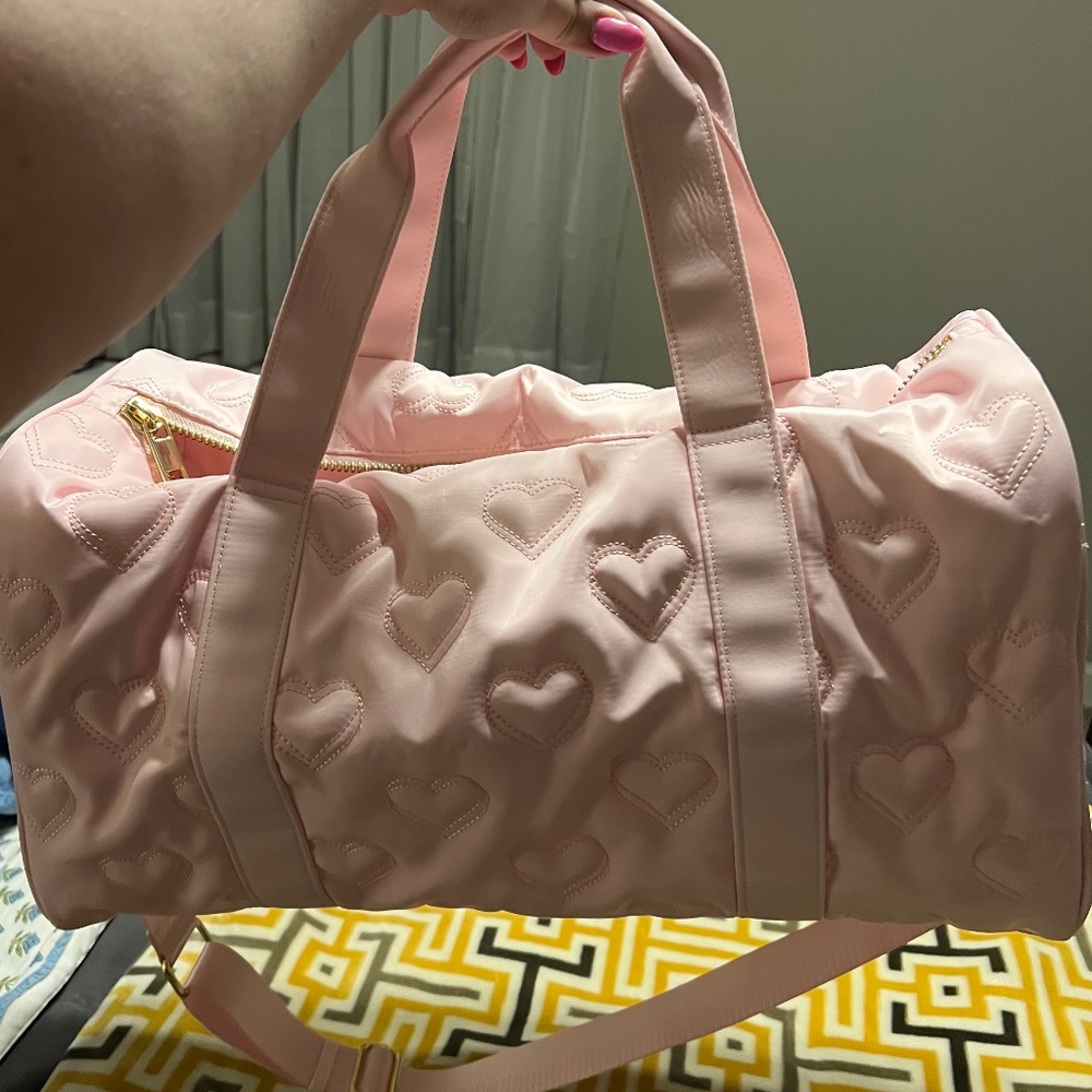 Stoney Clover Lane x Target Heart Quilted Duffel Bag Light Pink